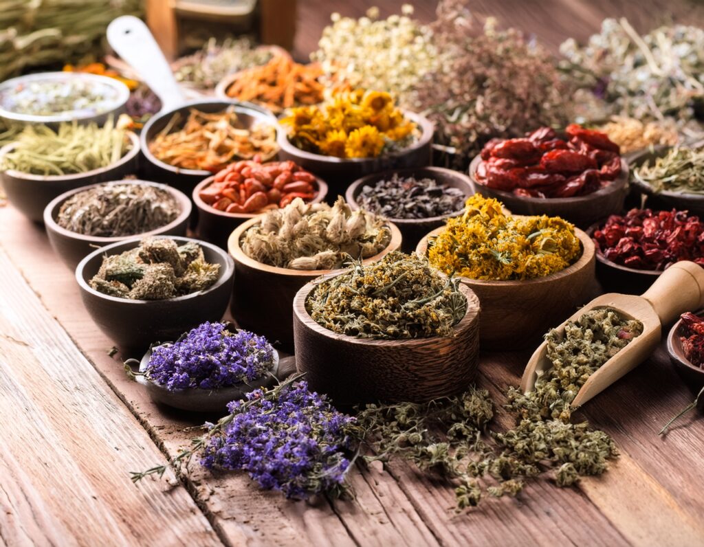 firefly generate an image of a dried herbs; herbal remedy concept 643207