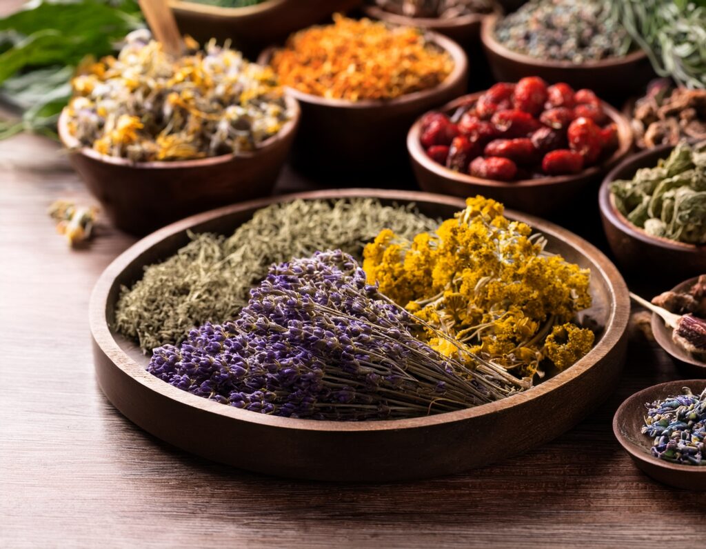 firefly generate an image of a dried herbs; herbal remedy concept 643207 2