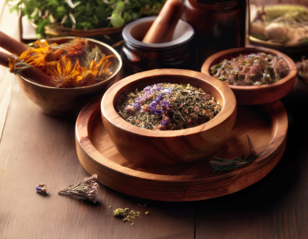 firefly generate an image of a dried herbs; herbal remedy concept 860900 3